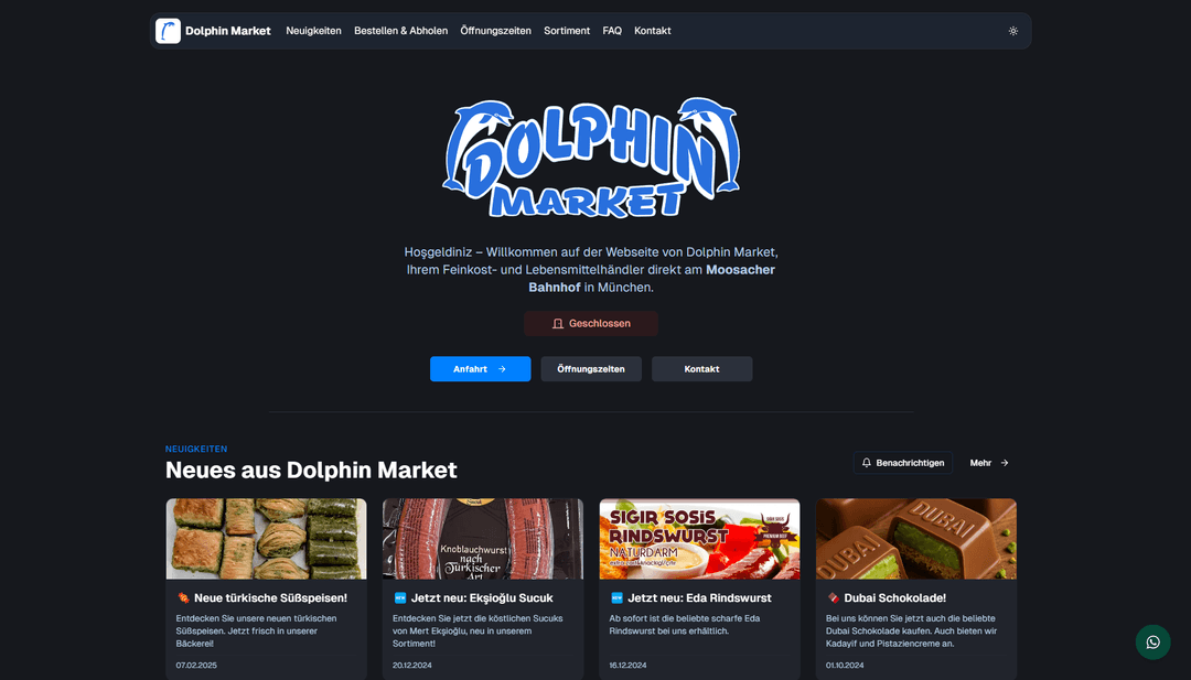 dolphinmarket.de - Full Stack Web App