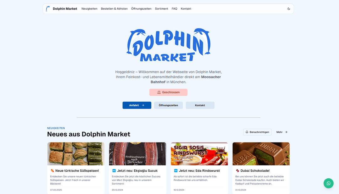 dolphinmarket.de - Full Stack Web App