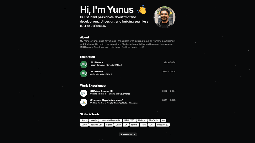 yuemya.de - Personal Portfolio