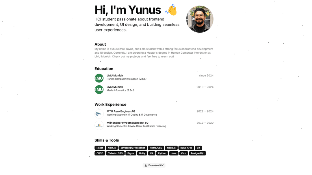 yuemya.de - Personal Portfolio